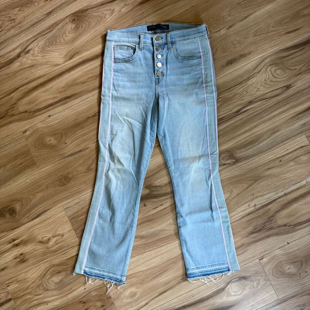 Veronica Beard Womens Blue Carolyn Baby Boot High-rise Crop Jeans Size 27/4